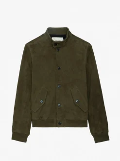 Online Zadig & Voltaire Lonni Suede Jacket Kakicanvas